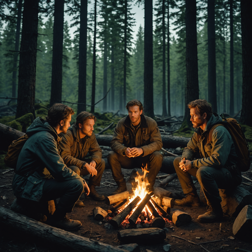 Campfire Camaraderie in the Deep Woods