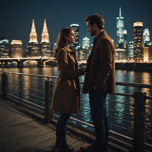 City Lights, City Love: A Romantic Nighttime Scene