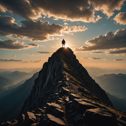 Silhouetted Against the Sunset: A Hiker’s Moment of Triumph