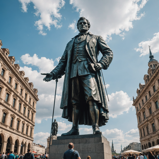 Majestic Bronze Statue Commands City Square