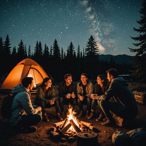 Campfire Nights Under a Starry Sky