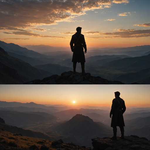 Silhouetted Against the Sunset: A Moment of Solitude and Vastness