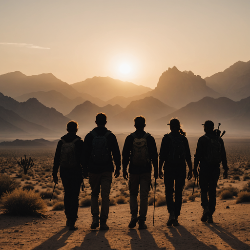 Silhouettes of Hope Against a Desert Sunset