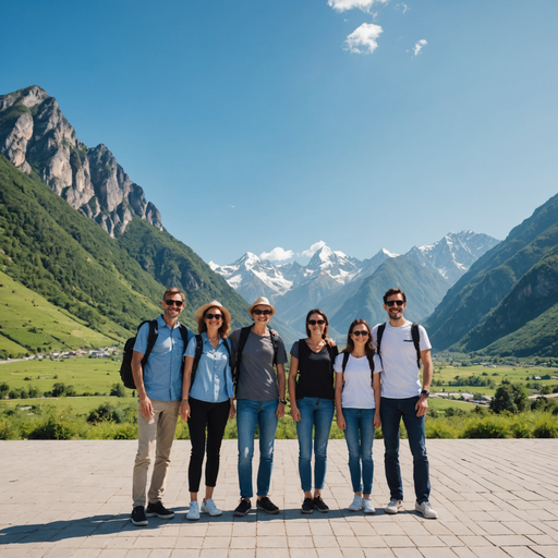 Adventure Awaits: Friends Embrace the Majestic Mountain View