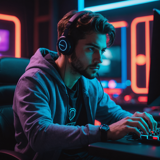 Neon Glow, Focused Flow: A Gamer’s World