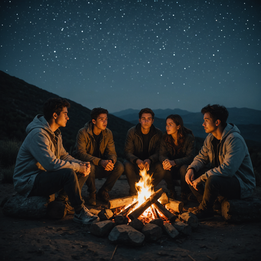 Campfire Tales Under a Starry Sky