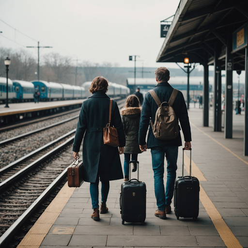 A Family’s Departure: Hope and Melancholy on the Platform