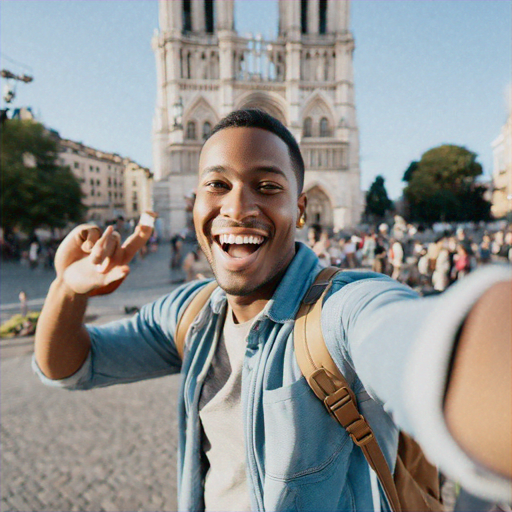 Capturing Joy in Front of Majesty: A Selfie at the Cathedral