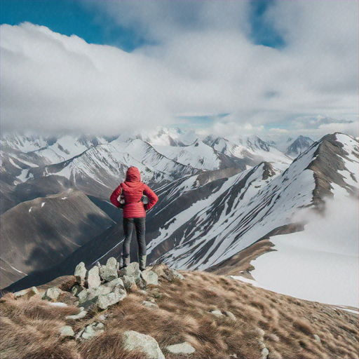 A Moment of Solitude Amidst Majestic Peaks