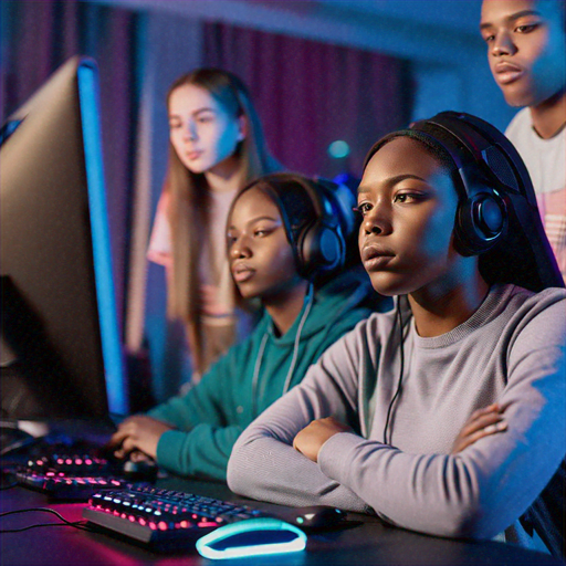 The Glow of Competition: Young Gamers Immersed in the Heat of the Game