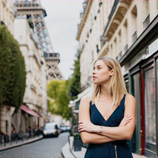 Parisian Mystery: A Woman’s Silhouette Against the Eiffel Tower