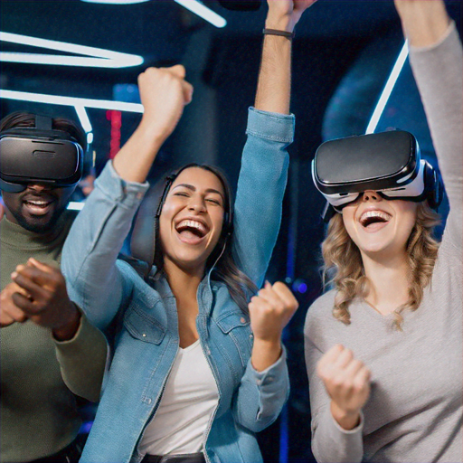 VR Joyride: Friends Celebrate a Virtual Adventure