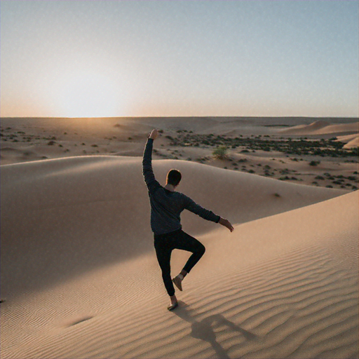 Lost in the Vastness: A Solitary Figure Contemplates the Desert