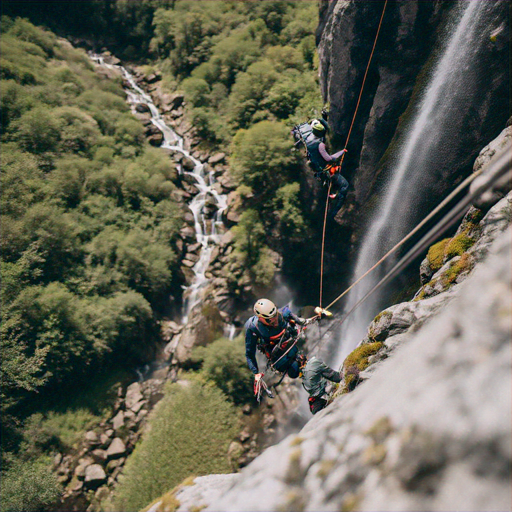 Adrenaline Rush: Rappelling Down a Waterfall Cliff