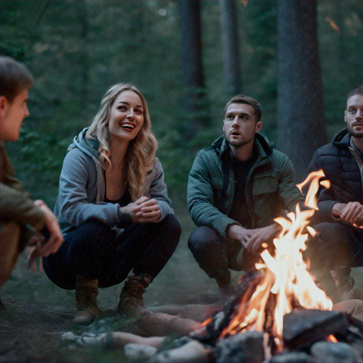 Campfire Tales: A Moment of Shared Warmth and Adventure