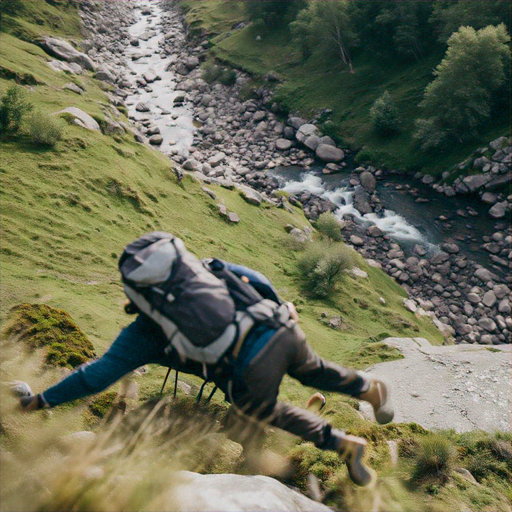 On the Edge: Hiker Braves Precarious Mountain Path