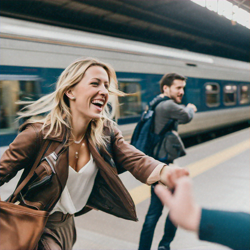 A Moment of Joy on the Platform