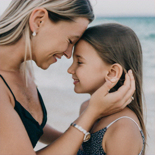 Mother-Daughter Bonding: A Moment of Pure Joy at the Beach