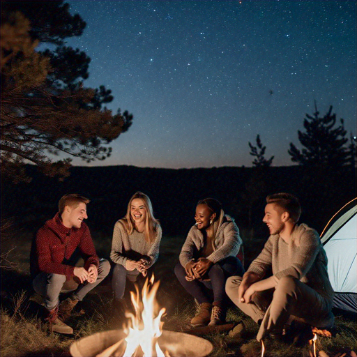 Campfire Tales Under a Starry Sky