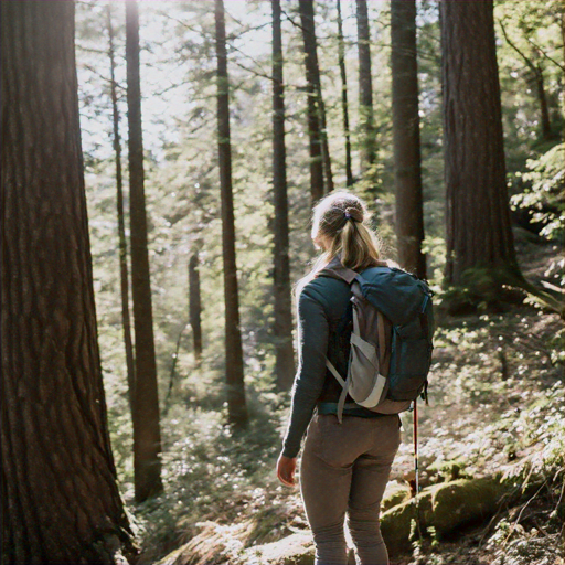 Sunlight Dappled Path: A Tranquil Hike Through the Forest