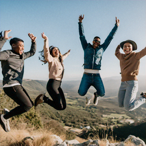 Friends Soaring High: Capturing Joy and Adventure