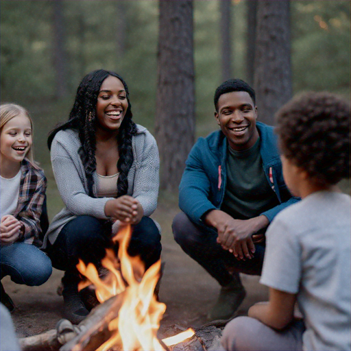 Campfire Companionship: Laughter and Warmth Under the Stars