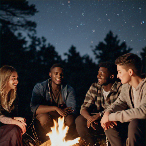 Campfire Tales Under a Starry Sky