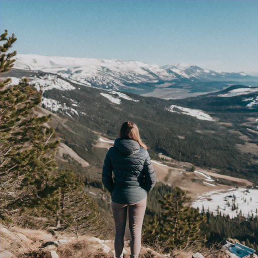 Solitude on the Summit: A Woman Finds Peace Amidst Majestic Peaks