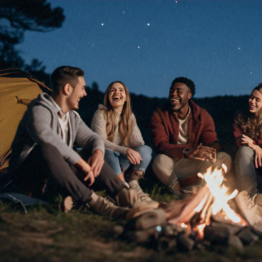 Campfire Companionship Under a Starry Sky