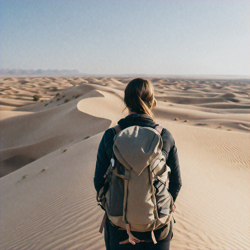 A Solitary Journey Across the Vast Desert