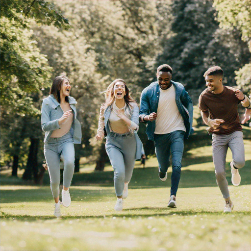 Sun-Kissed Laughter: Friends Embrace the Joy of a Sunny Day