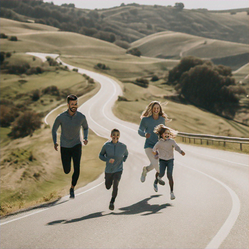 Family Adventure: Joyful Run Through Rolling Hills