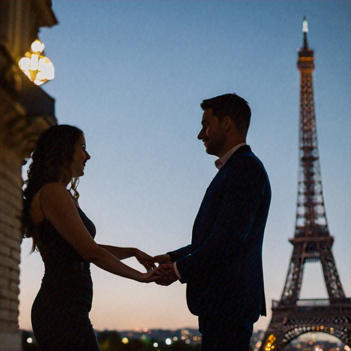 Eiffel Tower Romance: A Silhouette of Love