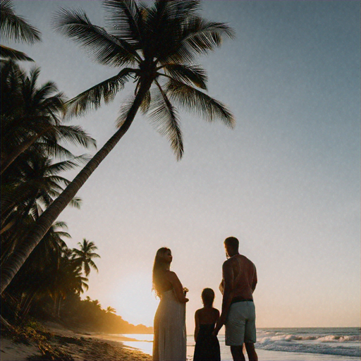 Silhouettes of Serenity: A Family’s Sunset Moment