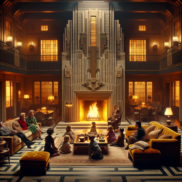 Art Deco Elegance: A Luxurious Gathering by the Fireplace