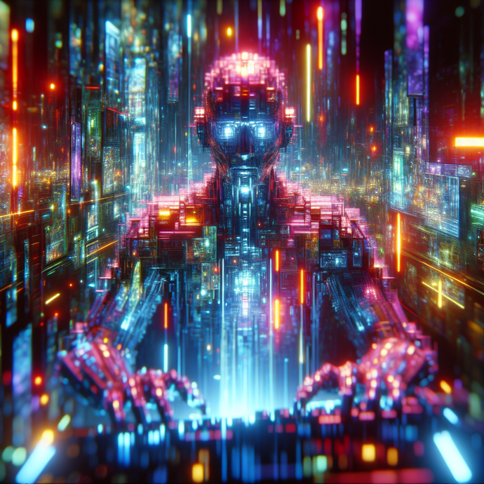 Cyberpunk Dreamscape: A Digital Figure Emerges