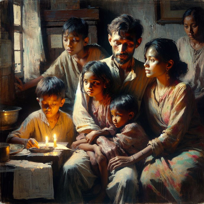 A Family’s Intimate Gathering Bathed in Candlelight