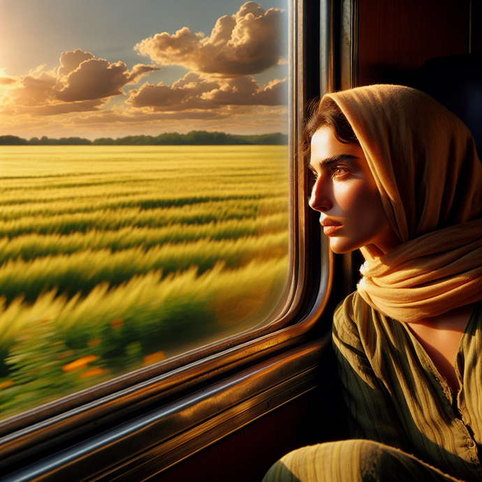 Golden Hour Reflections: A Moment of Longing on the Train