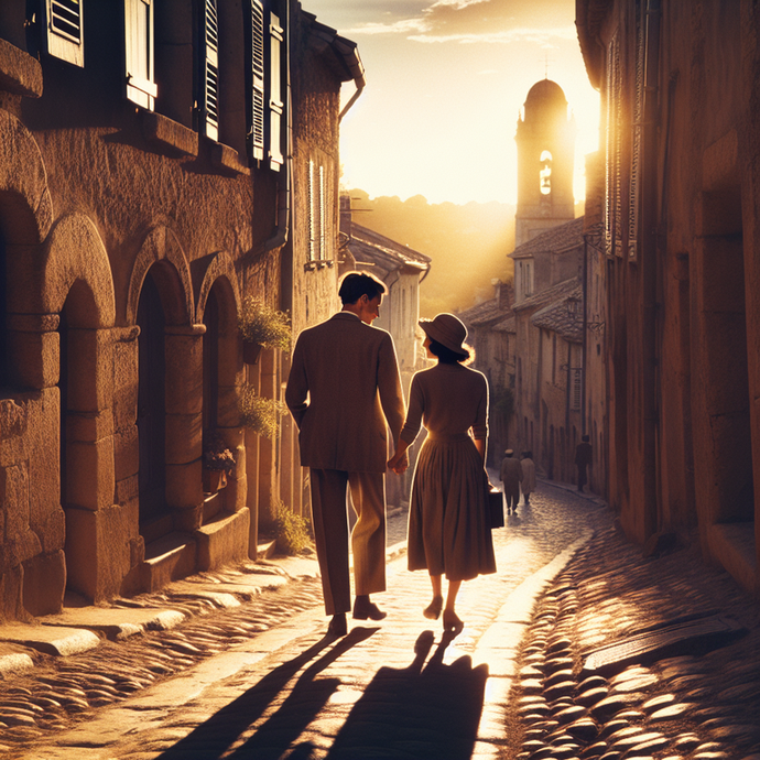 Sunset Romance in a European Village