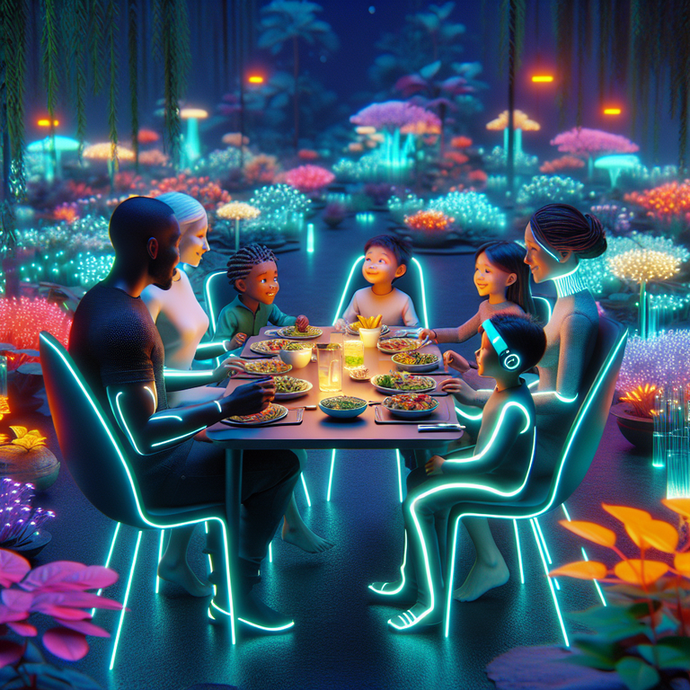 A Magical Family Dinner in a Glowing Forest