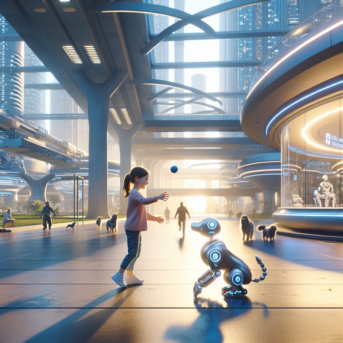 A Glimpse of Tomorrow: Innocence and Technology Collide in a Futuristic City