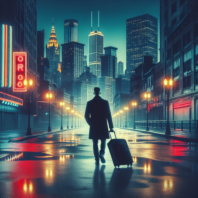 Lost in the Neon Labyrinth: A Man’s Solitary Journey Through the City