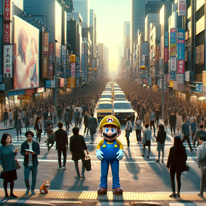 Mario Takes Over the City Streets in This Whimsical Scene