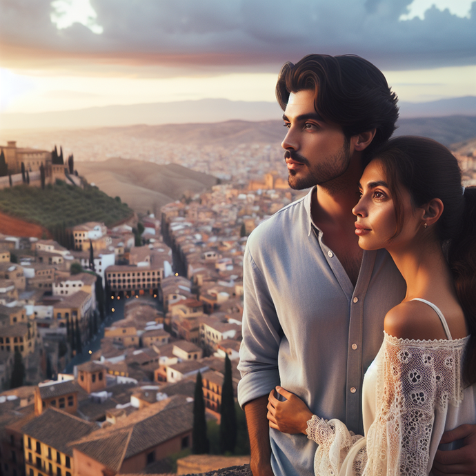 Sunset Romance: A Couple’s Dreamy Gaze Over the City