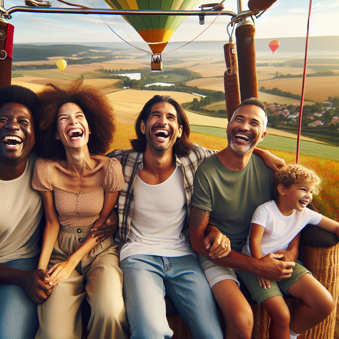 Friends Soaring Through Joy: A Hot Air Balloon Adventure