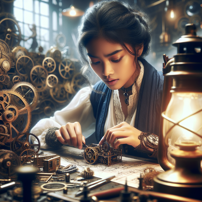 Steampunk Enigma: A Woman’s Mechanical Masterpiece