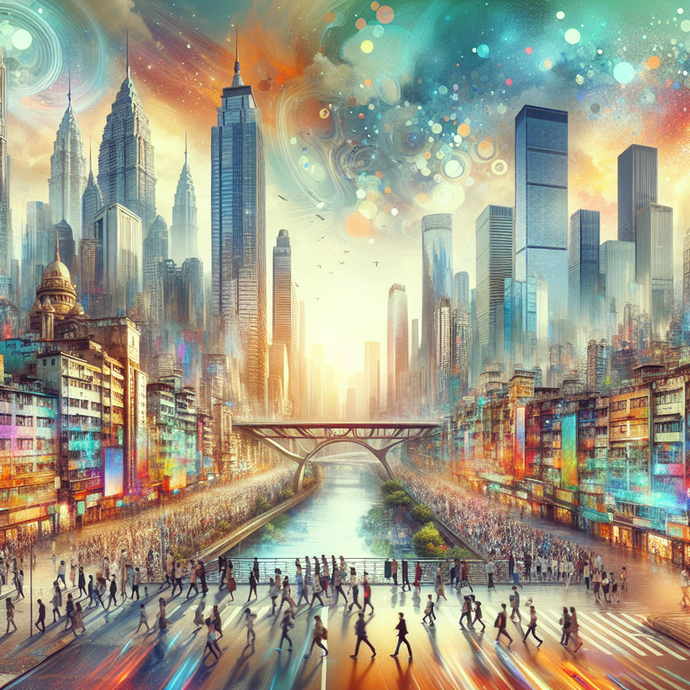 Dreamy Metropolis: A Futuristic Cityscape in Vivid Color