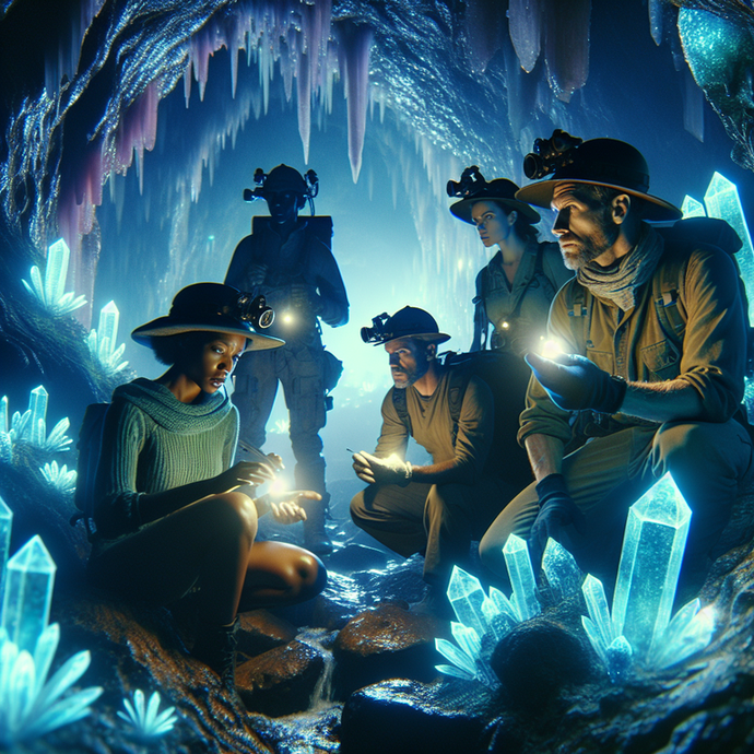 Glowing Crystals Illuminate a Mysterious Cave