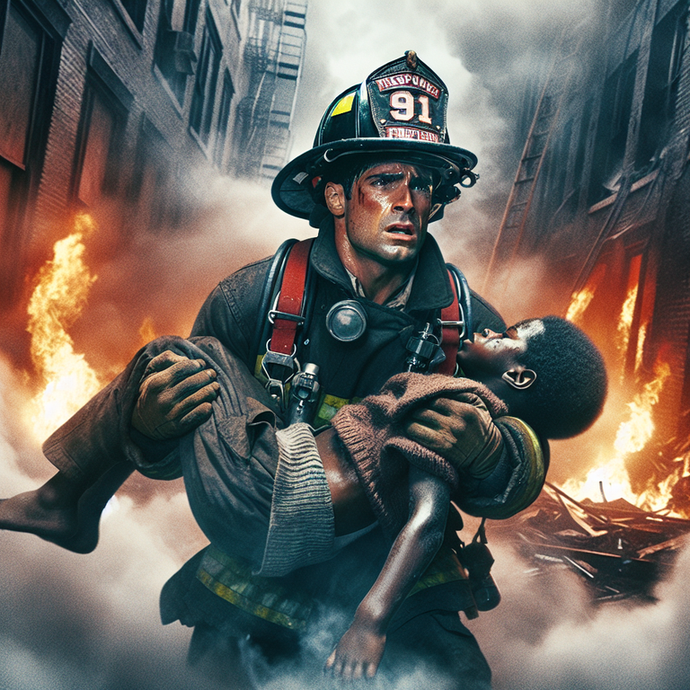 Heroic Firefighter Rescues Child from Burning Building