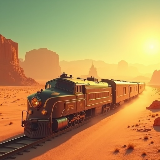 A Journey Through Time: Vintage Steam Locomotive in the Desert